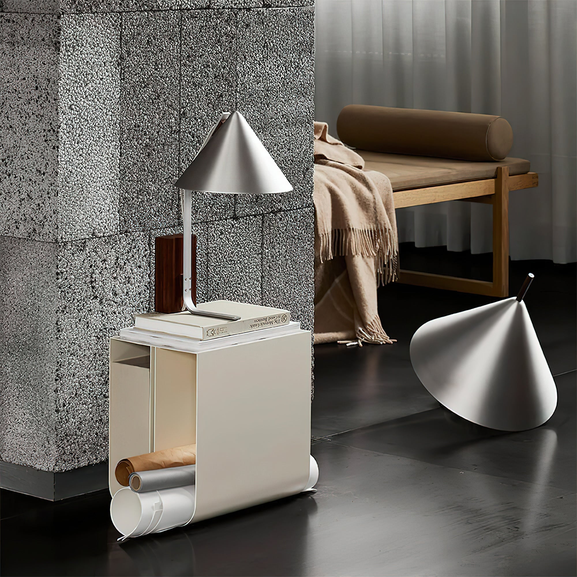 Neuf Cone Wood & Metal Table Lamp