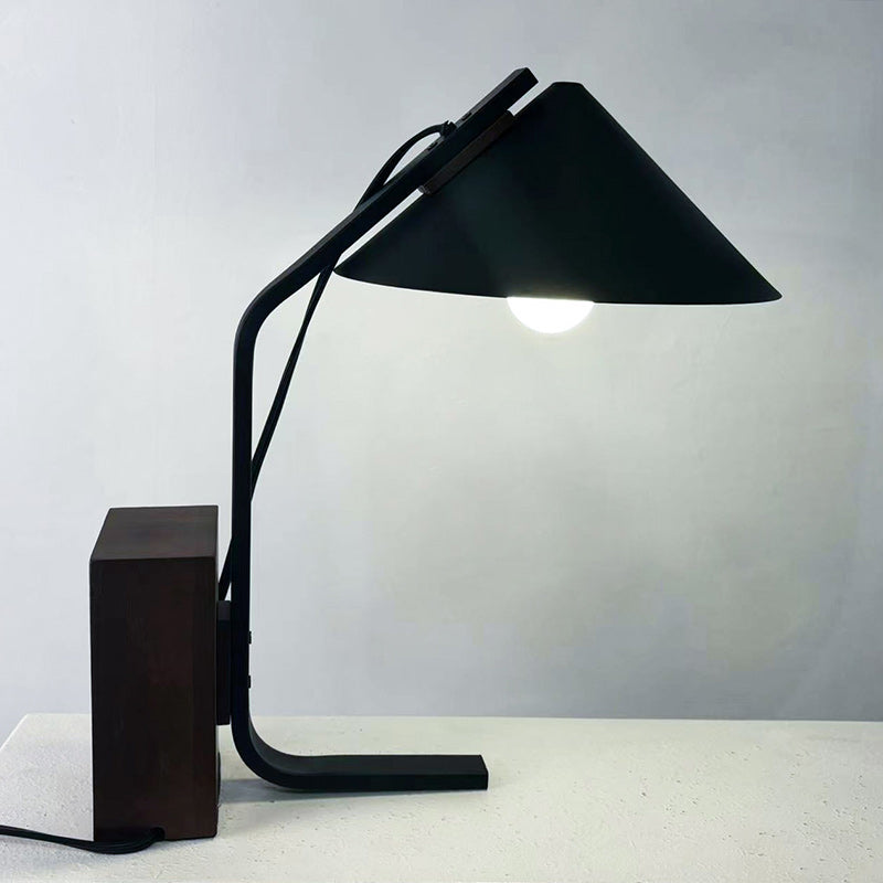 Neuf Cone Wood & Metal Table Lamp