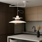 MerceroLux: Pendant Light made of Aluminum & Wood with 4 Adjustable Shades & E27 Socket – for Dining Areas & Children's Rooms