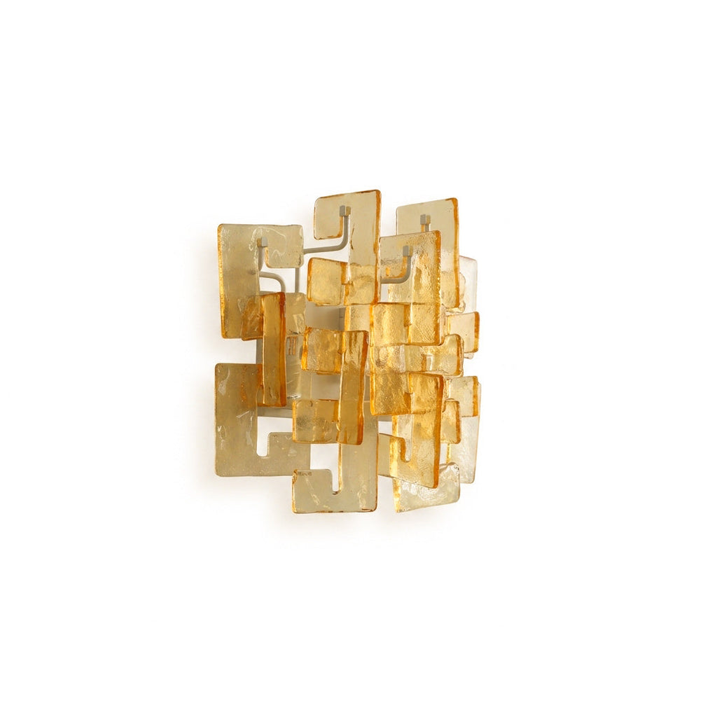 Nexus Layered Ice Cast Glass Sconce