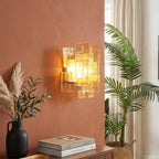 Nexus Layered Ice Cast Glass Sconce