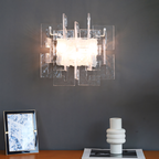 Nexus Layered Ice Cast Glass Sconce