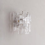 Nexus Layered Ice Cast Glass Sconce