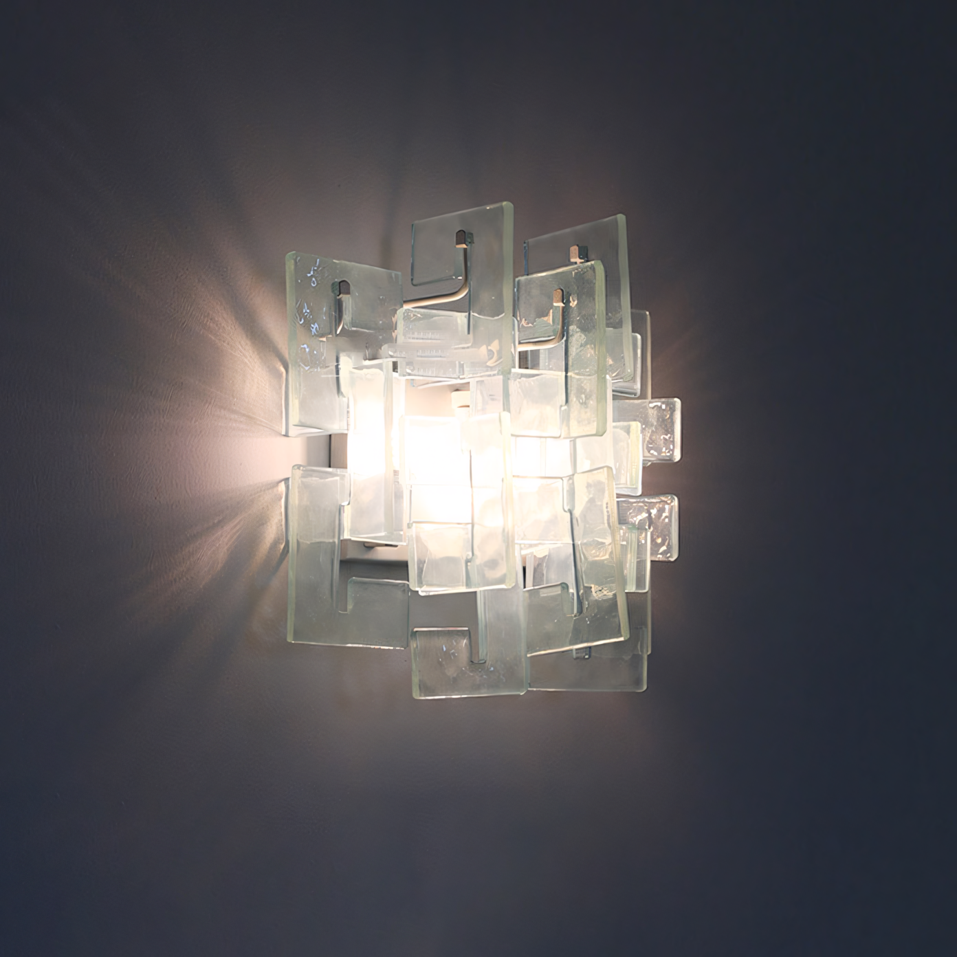 Nexus Layered Ice Cast Glass Sconce