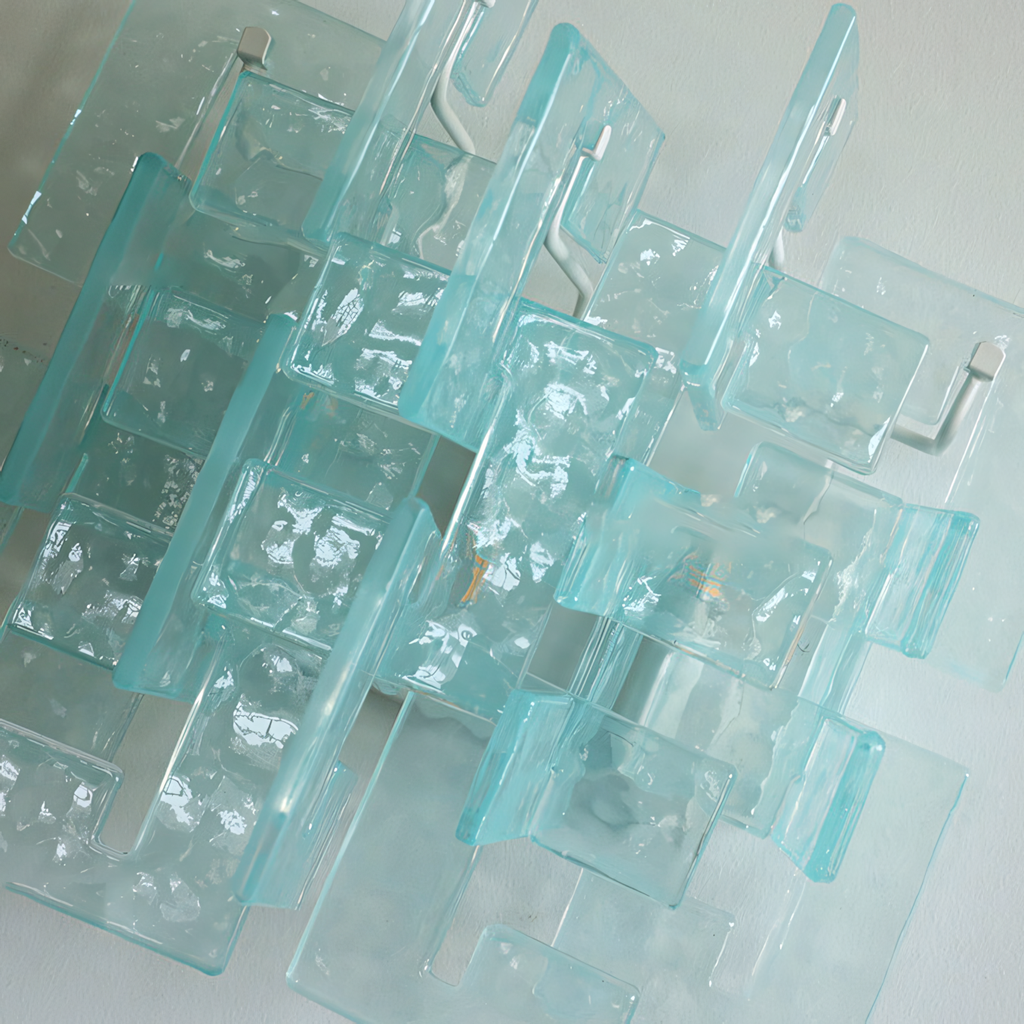 Nexus Layered Ice Cast Glass Sconce