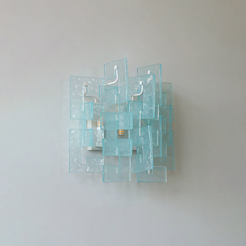 Nexus Layered Ice Cast Glass Sconce