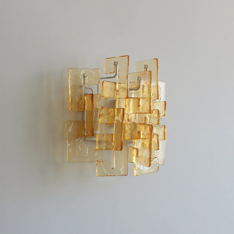 Nexus Layered Ice Cast Glass Sconce