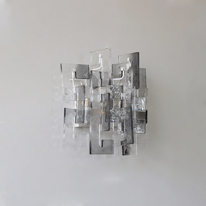 Nexus Layered Ice Cast Glass Sconce