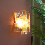 Nexus Layered Ice Cast Glass Sconce