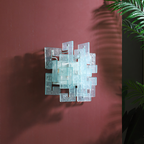 Nexus Layered Ice Cast Glass Sconce