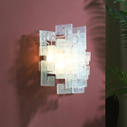 Nexus Layered Ice Cast Glass Sconce