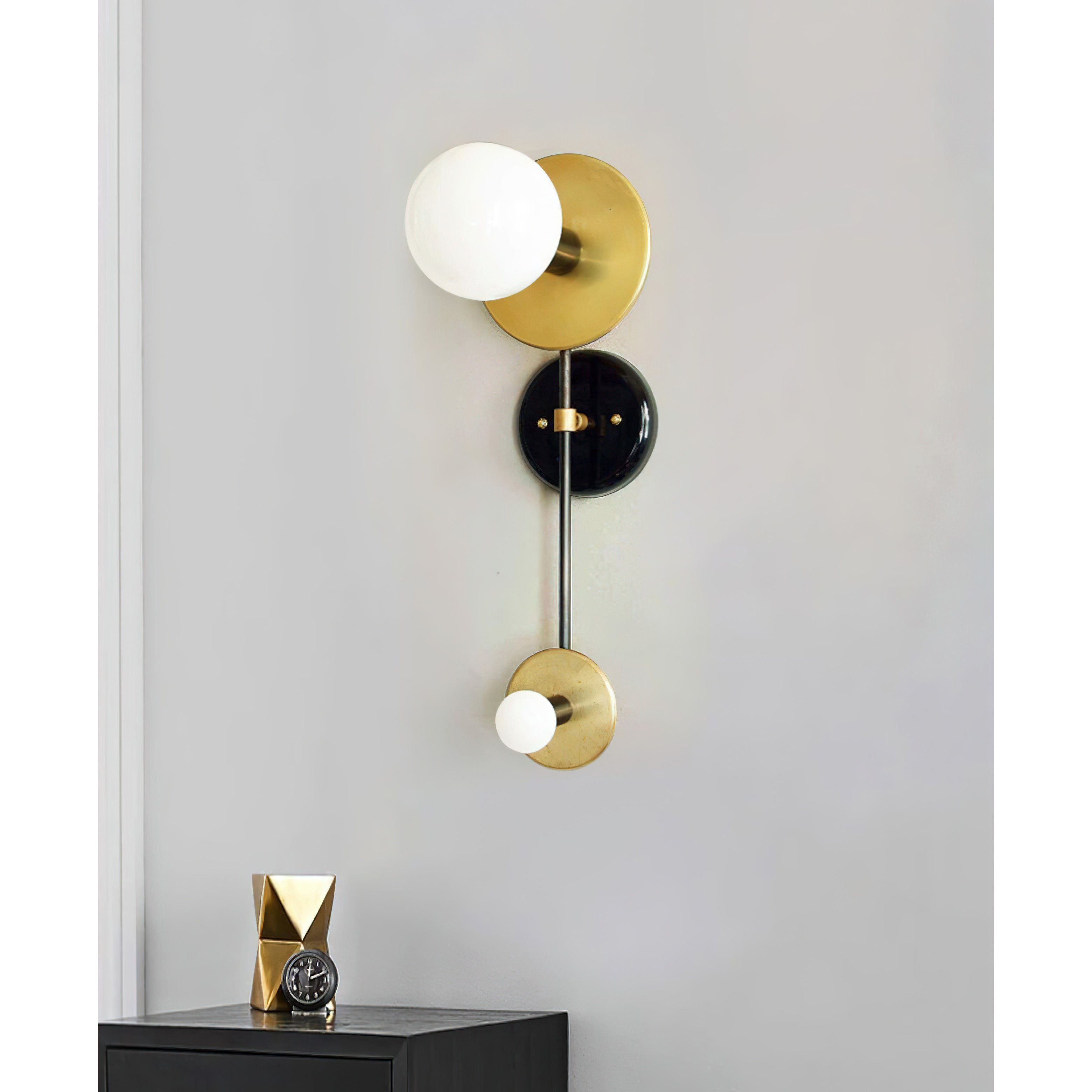 Nicole Balanced Glass Globe Wall Sconce