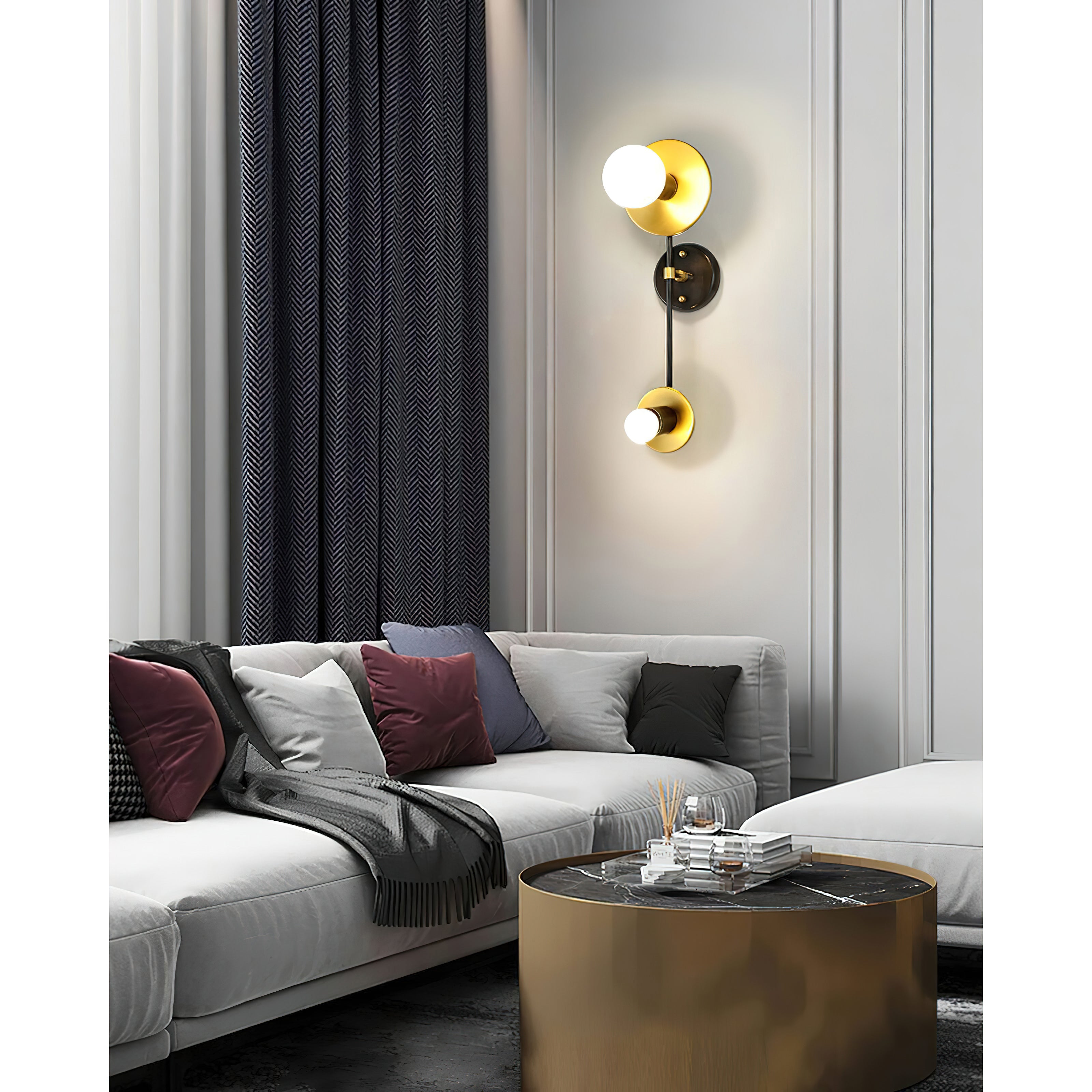 Nicole Balanced Glass Globe Wall Sconce