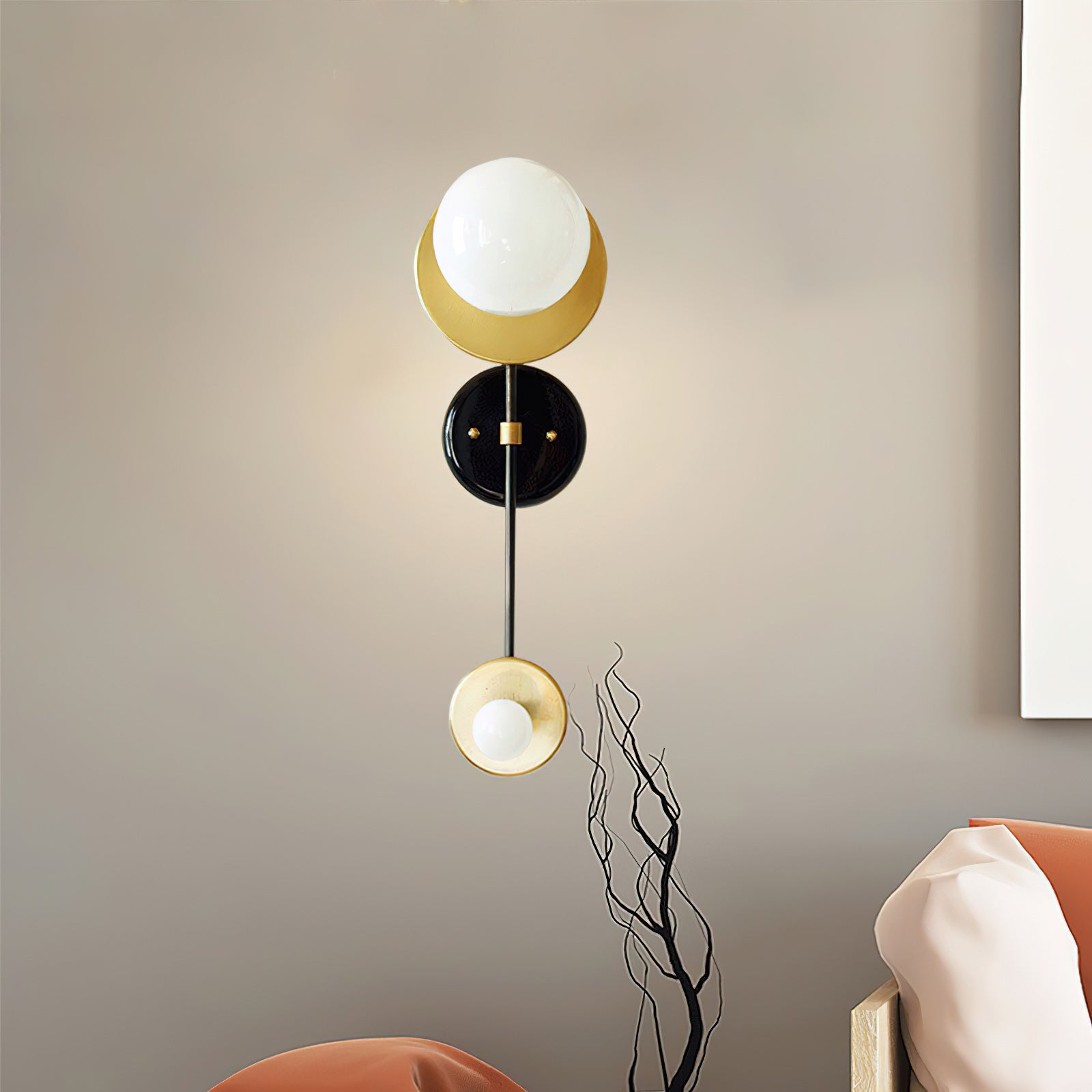Nicole Balanced Glass Globe Wall Sconce