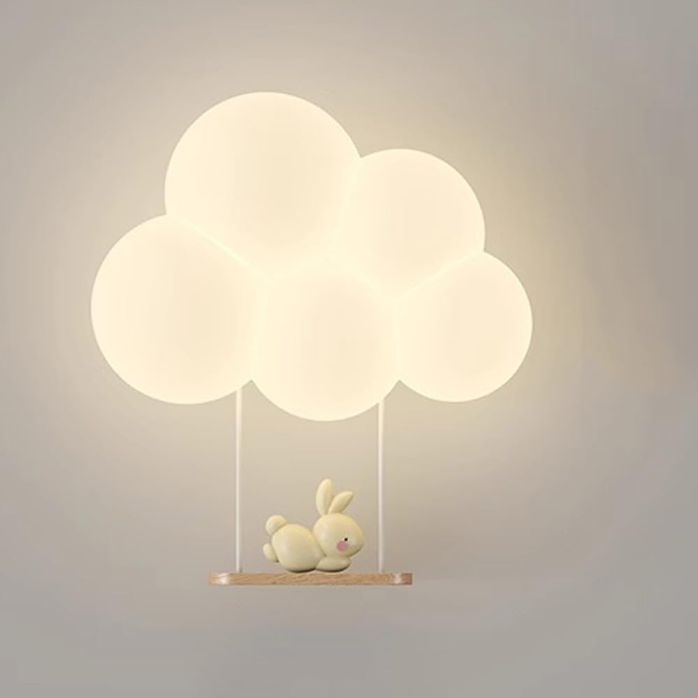 NimbusGlow: Children's Night Light as LED Cloud Lamp with Safe Wall Mount & Warm Light – for Toddlers & Bedtime Stories