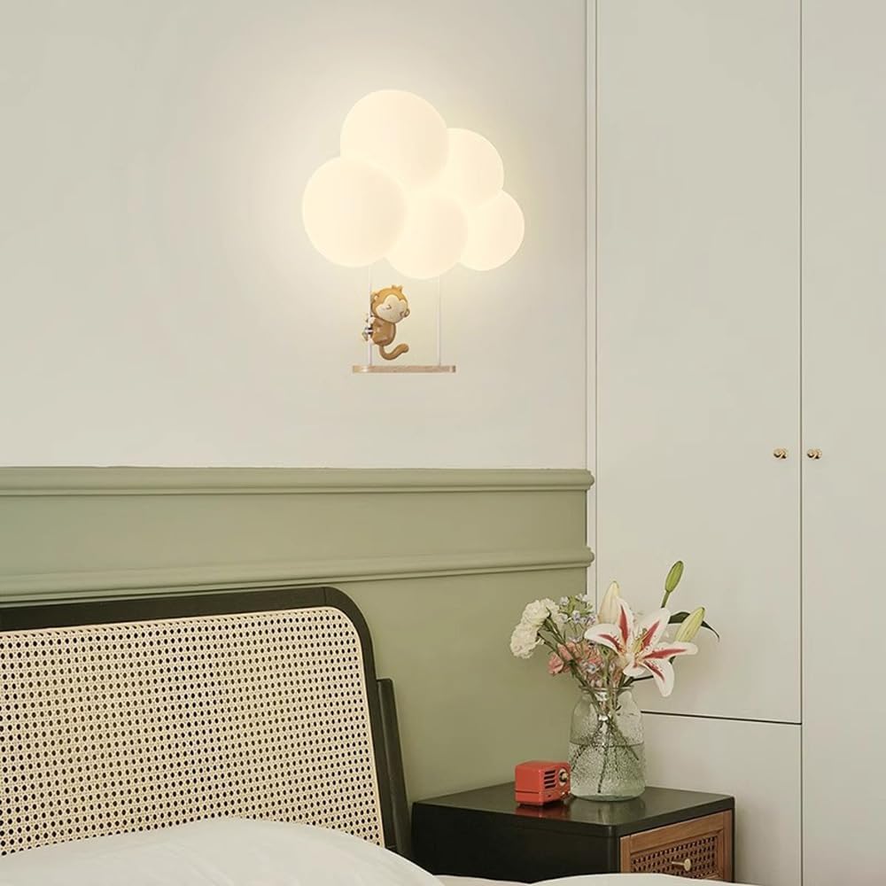 NimbusGlow: Children's Night Light as LED Cloud Lamp with Safe Wall Mount & Warm Light – for Toddlers & Bedtime Stories