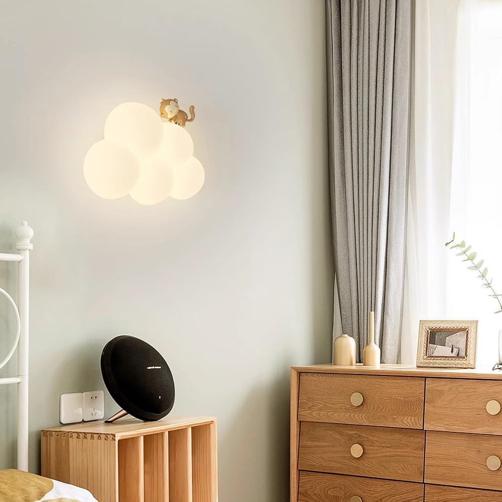 NimbusGlow: Children's Night Light as LED Cloud Lamp with Safe Wall Mount & Warm Light – for Toddlers & Bedtime Stories