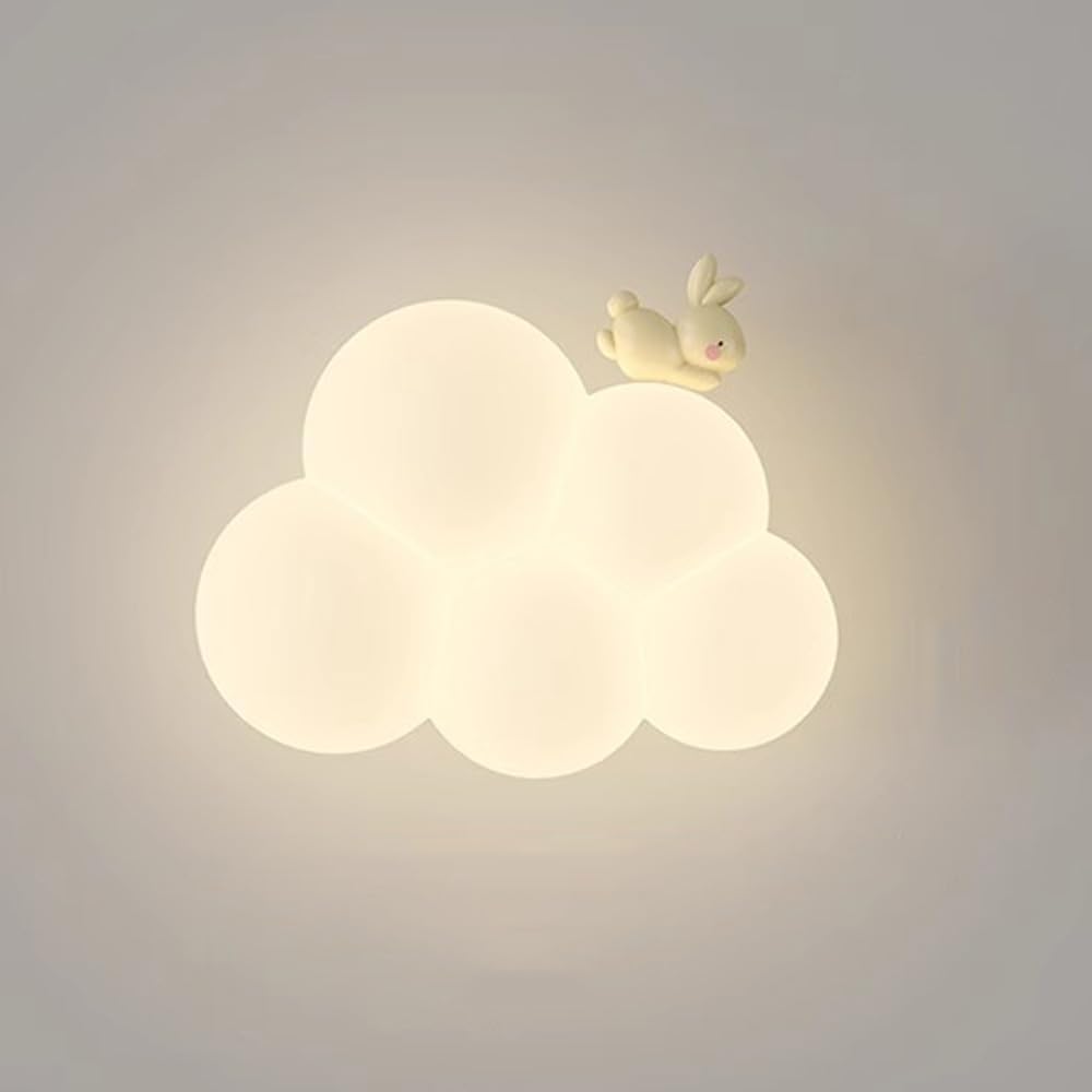 NimbusGlow: Children's Night Light as LED Cloud Lamp with Safe Wall Mount & Warm Light – for Toddlers & Bedtime Stories
