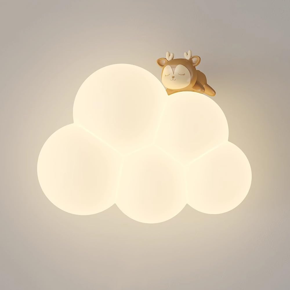 NimbusGlow: Children's Night Light as LED Cloud Lamp with Safe Wall Mount & Warm Light – for Toddlers & Bedtime Stories