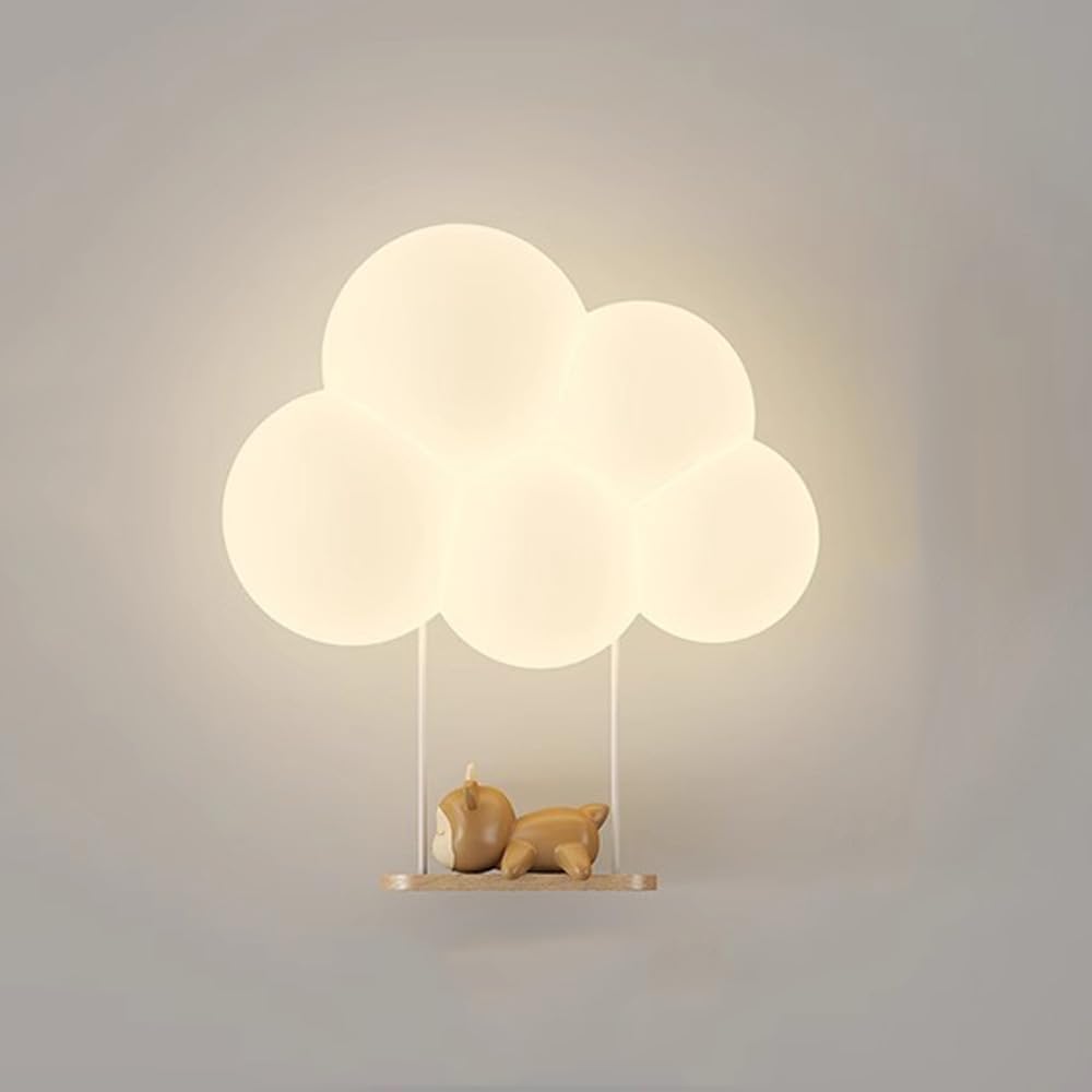 NimbusGlow: Children's Night Light as LED Cloud Lamp with Safe Wall Mount & Warm Light – for Toddlers & Bedtime Stories