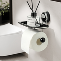 No-Drill Suction Toilet Paper Holder Stand with Wood-Grain Design – Stainless Steel, Easy Installation for Smooth Surfaces