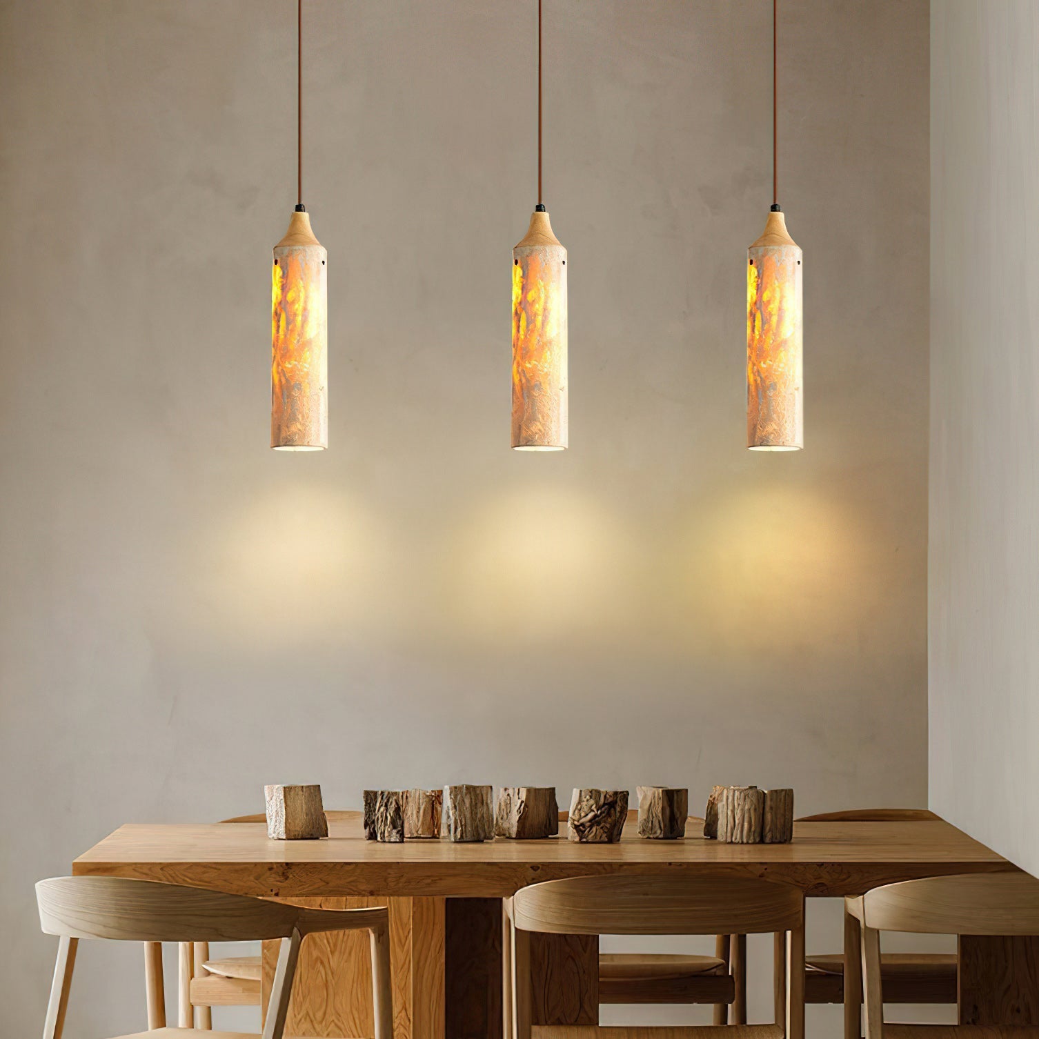 Nocni Natural Travertine Pendant Lamp