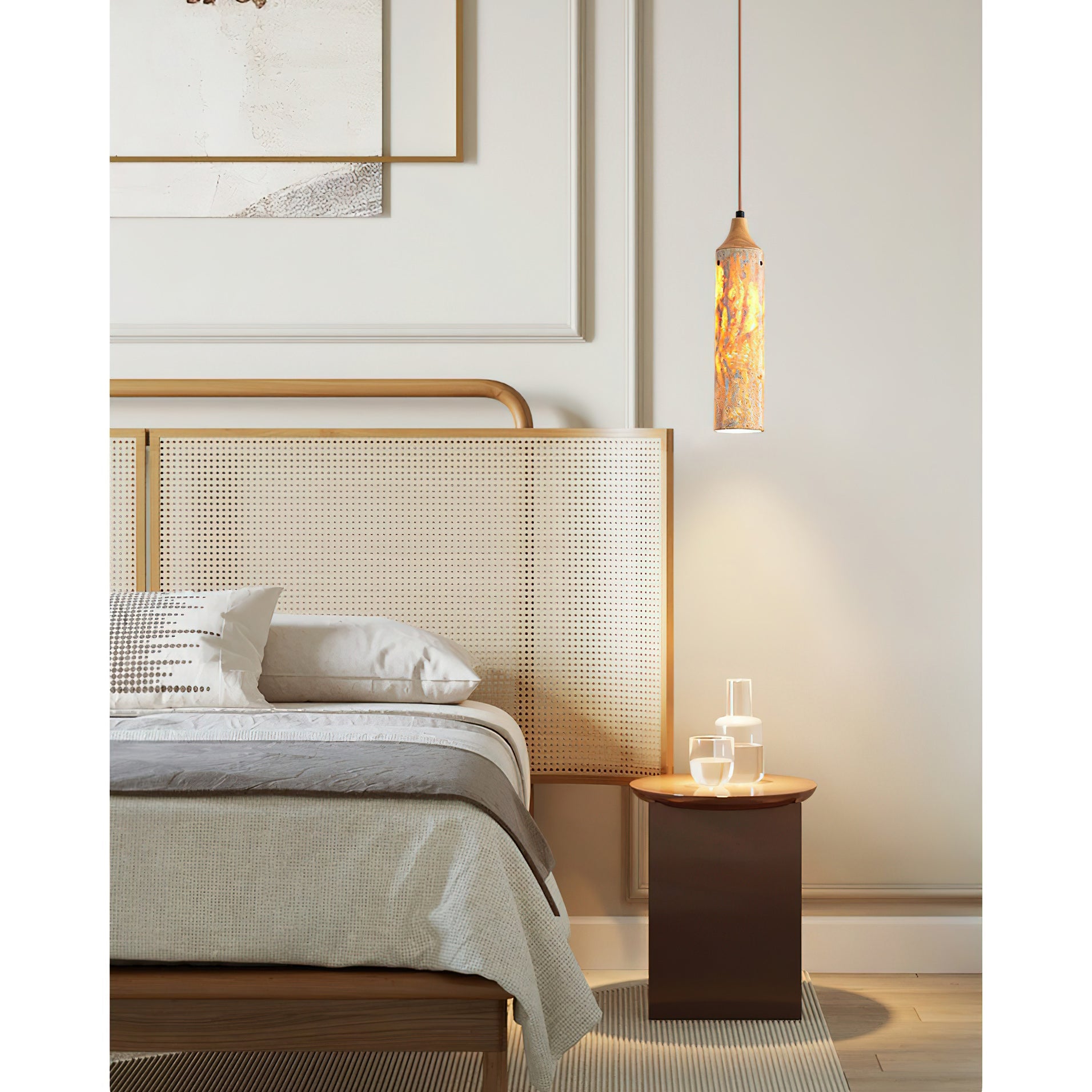 Nocni Natural Travertine Pendant Lamp