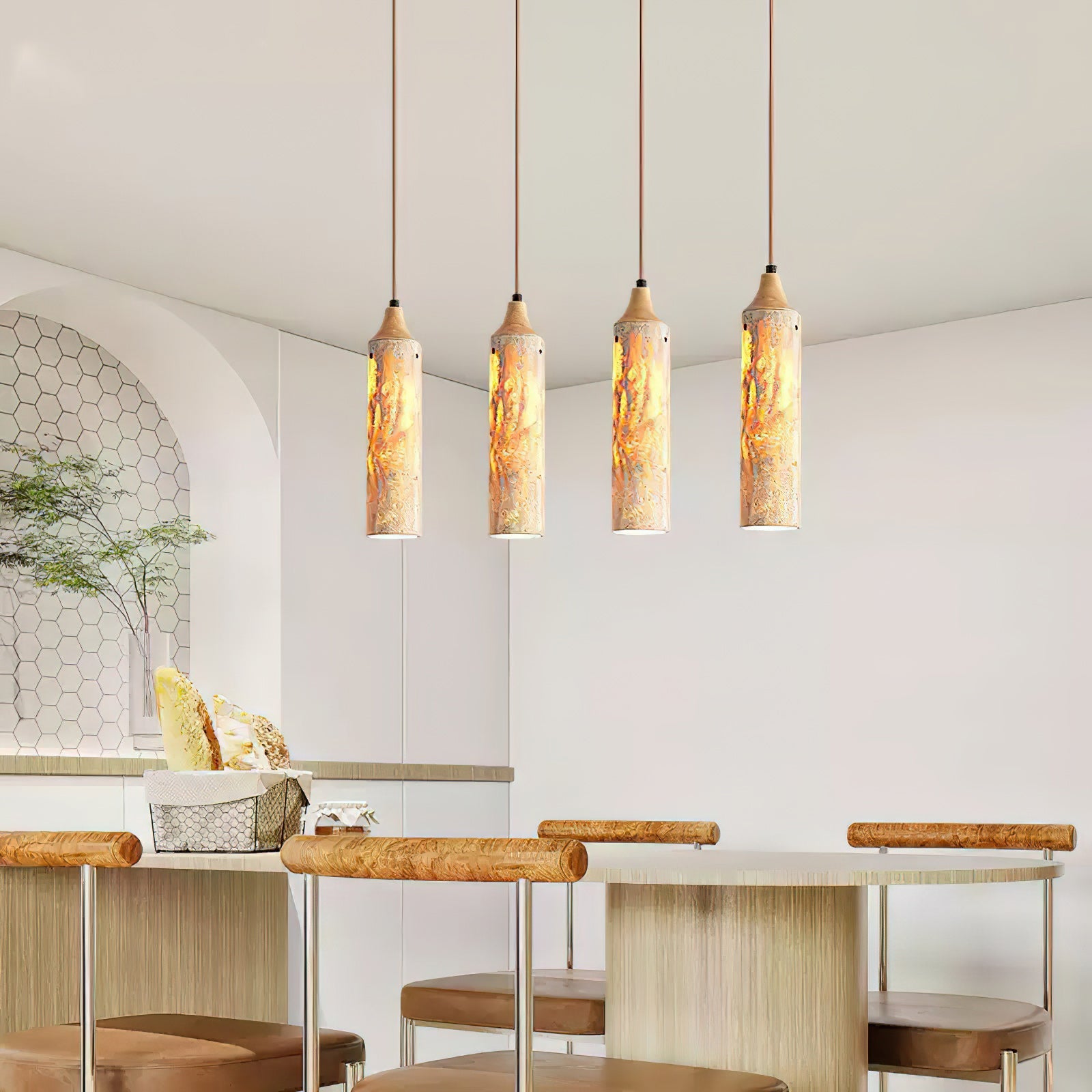 Nocni Natural Travertine Pendant Lamp