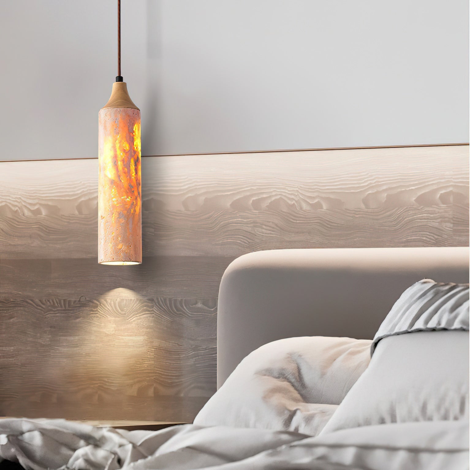 Nocni Natural Travertine Pendant Lamp