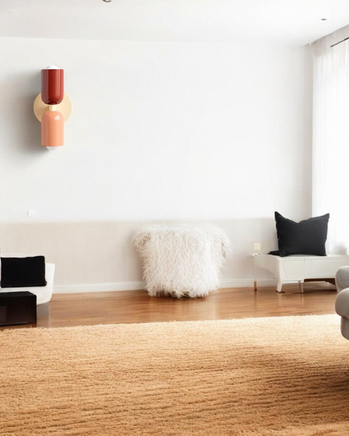 NoctéaGlow: Design Wall Light in Two-Tone Look with Integrated LED & Ambient Light – for Hallway & Living Area