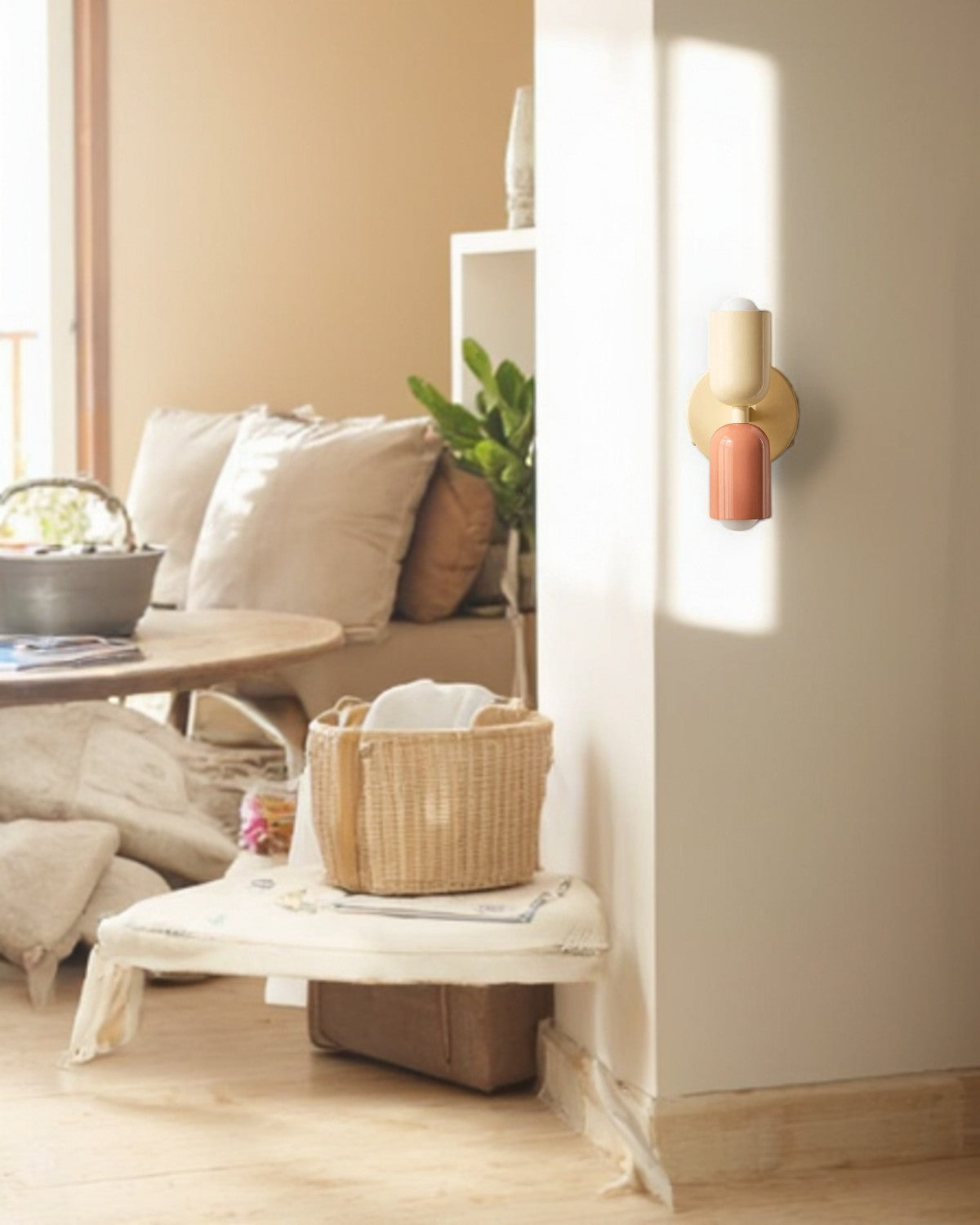 NoctéaGlow: Design Wall Light in Two-Tone Look with Integrated LED & Ambient Light – for Hallway & Living Area