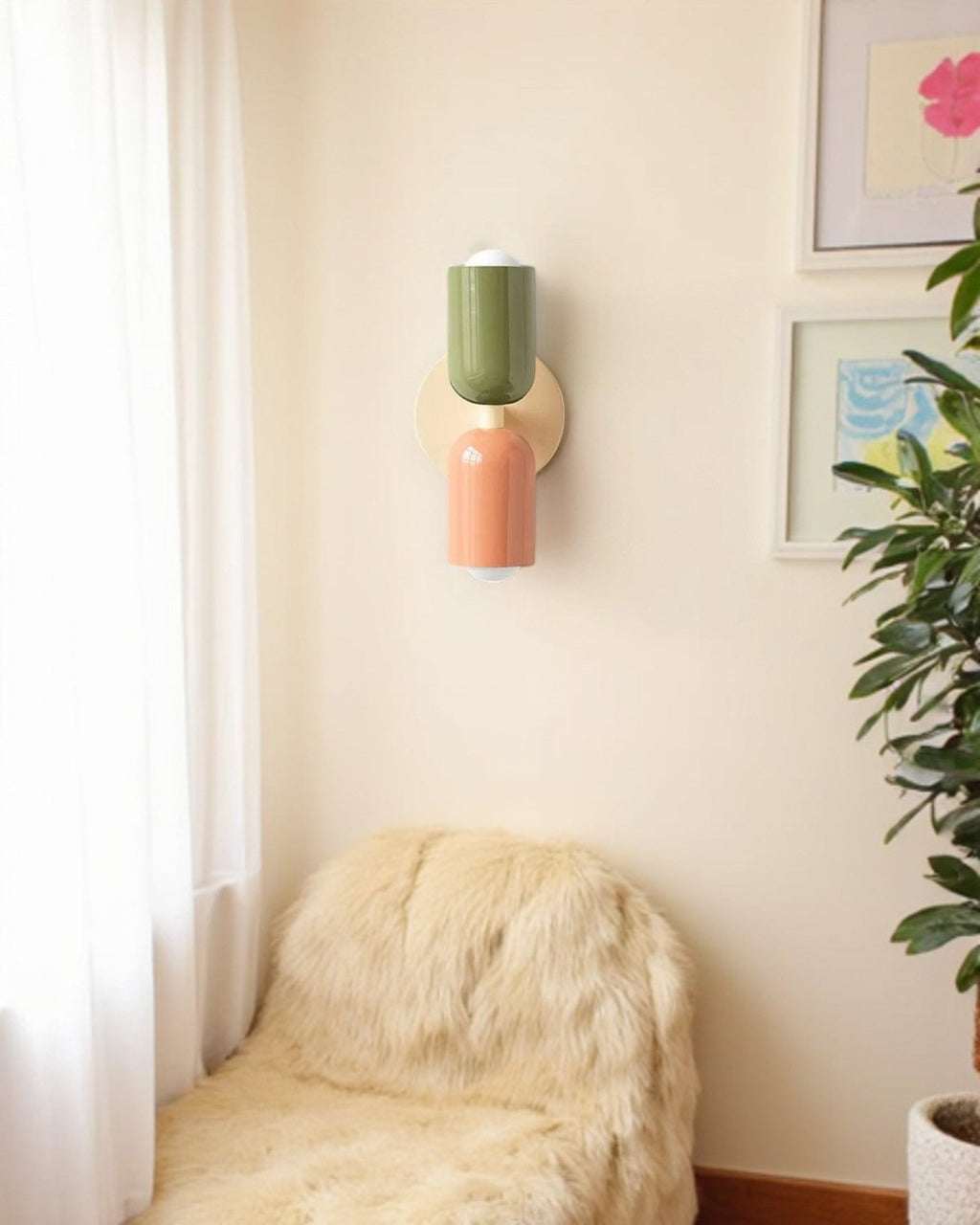 NoctéaGlow: Design Wall Light in Two-Tone Look with Integrated LED & Ambient Light – for Hallway & Living Area