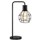 Black marble USB table lamp