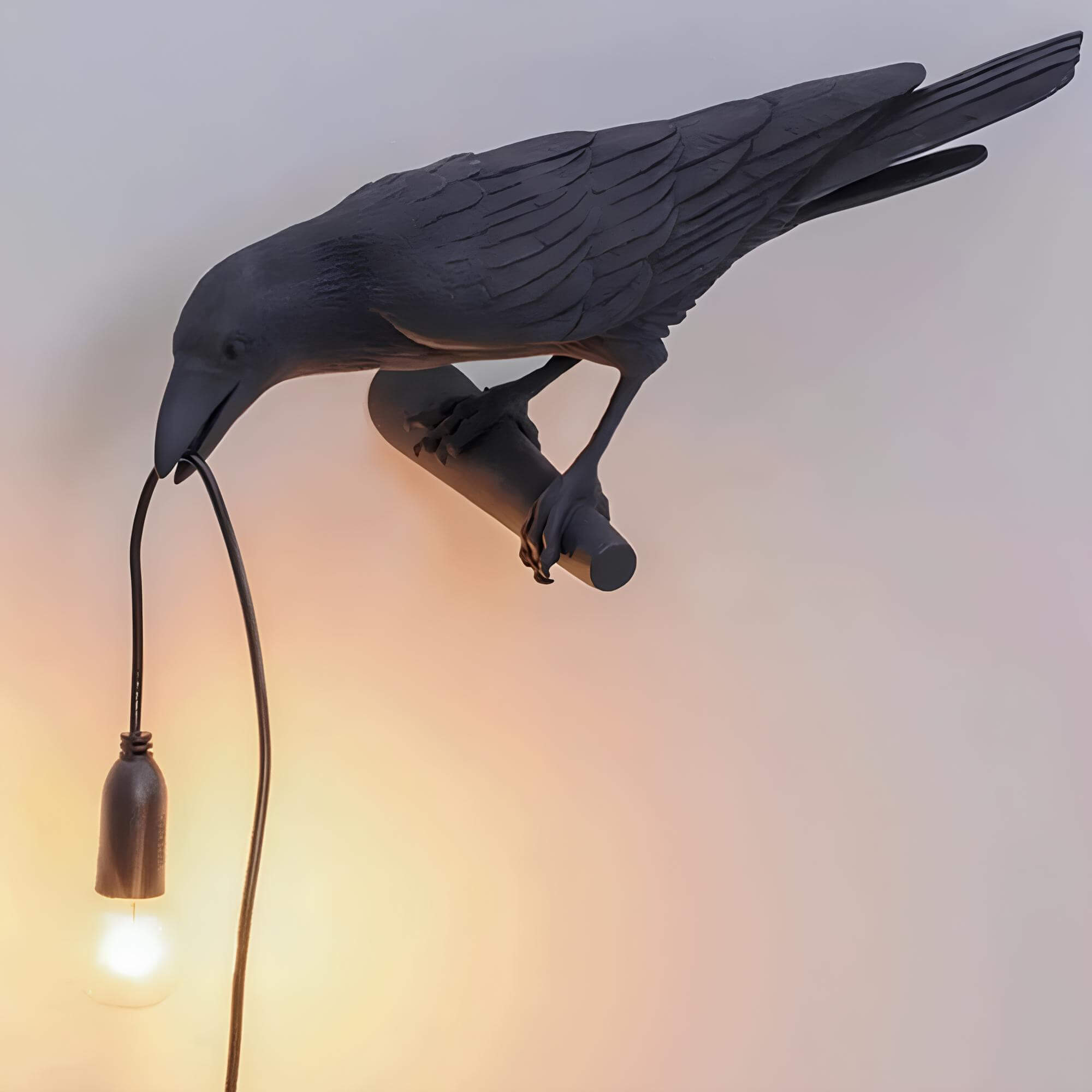 NoirAvi: Crow-Shaped LED Wall Lamp – Decorative Light Object for Living Room & Bedroom