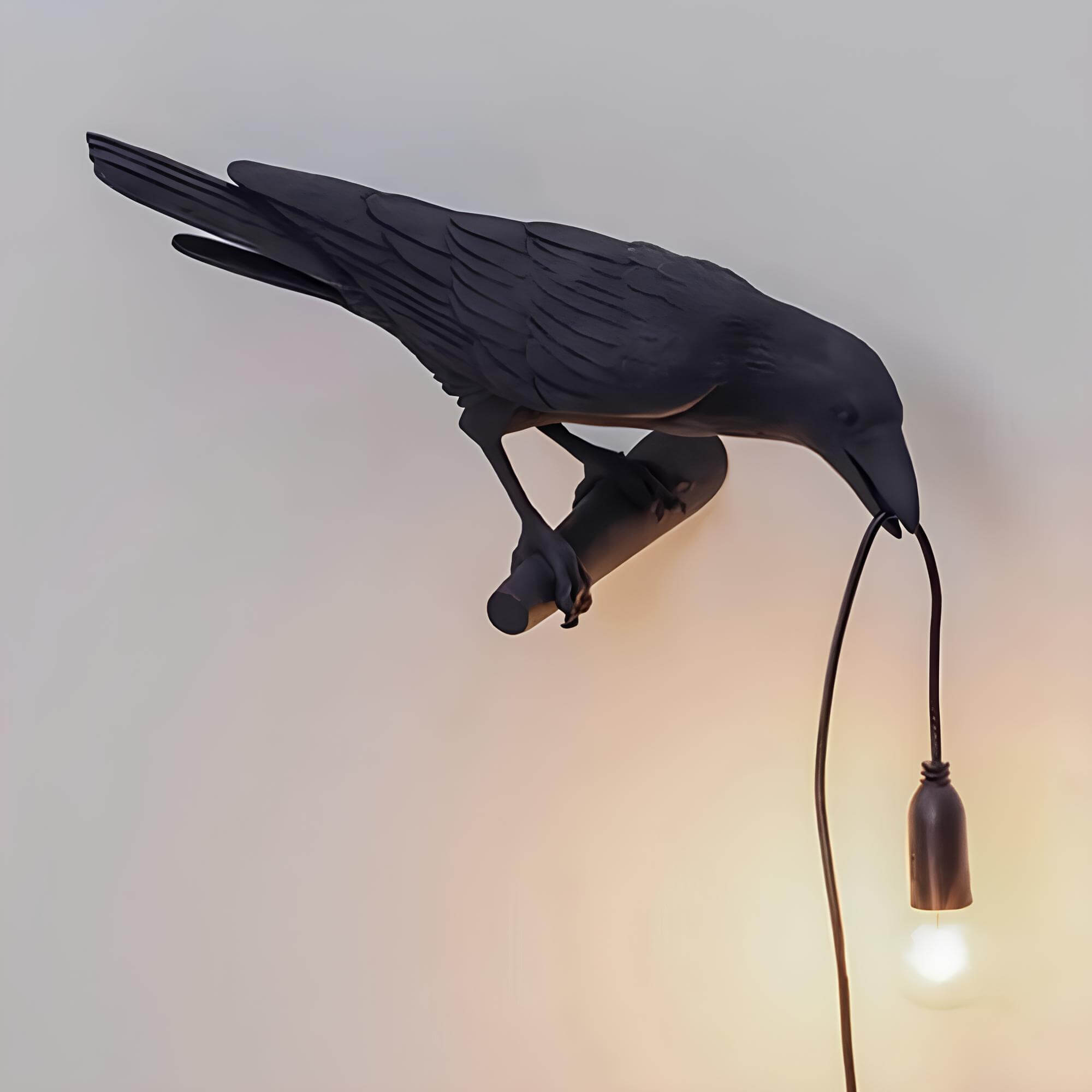 NoirAvi: Crow-Shaped LED Wall Lamp – Decorative Light Object for Living Room & Bedroom