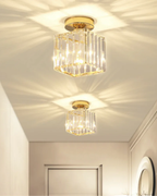 NoireLuxe: Modern ceiling light in black with faceted glass shade & warm white light – for dining room & hallway