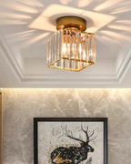 NoireLuxe: Modern ceiling light in black with faceted glass shade & warm white light – for dining room & hallway