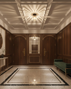 NoireLuxe: Modern ceiling light in black with faceted glass shade & warm white light – for dining room & hallway