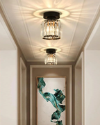 NoireLuxe: Modern ceiling light in black with faceted glass shade & warm white light – for dining room & hallway