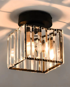 NoireLuxe: Modern ceiling light in black with faceted glass shade & warm white light – for dining room & hallway