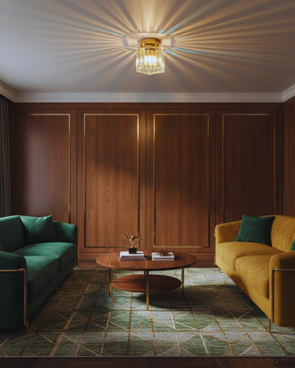 NoireLuxe: Modern ceiling light in black with faceted glass shade & warm white light – for dining room & hallway