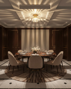NoireLuxe: Modern ceiling light in black with faceted glass shade & warm white light – for dining room & hallway