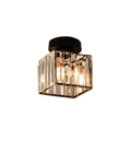 NoireLuxe: Modern ceiling light in black with faceted glass shade & warm white light – for dining room & hallway