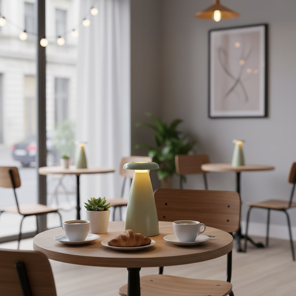 Noko Cordless Ceramic Mushroom Table Lamp