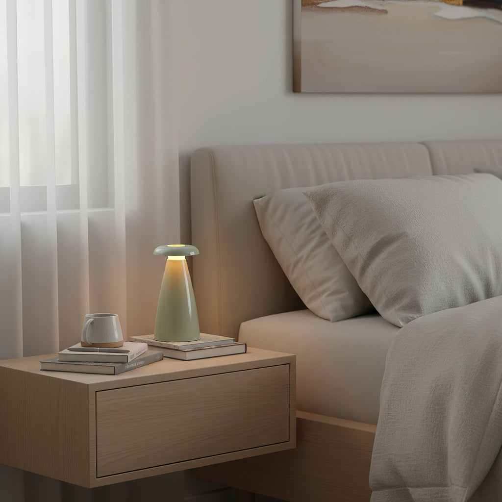 Noko Cordless Ceramic Mushroom Table Lamp