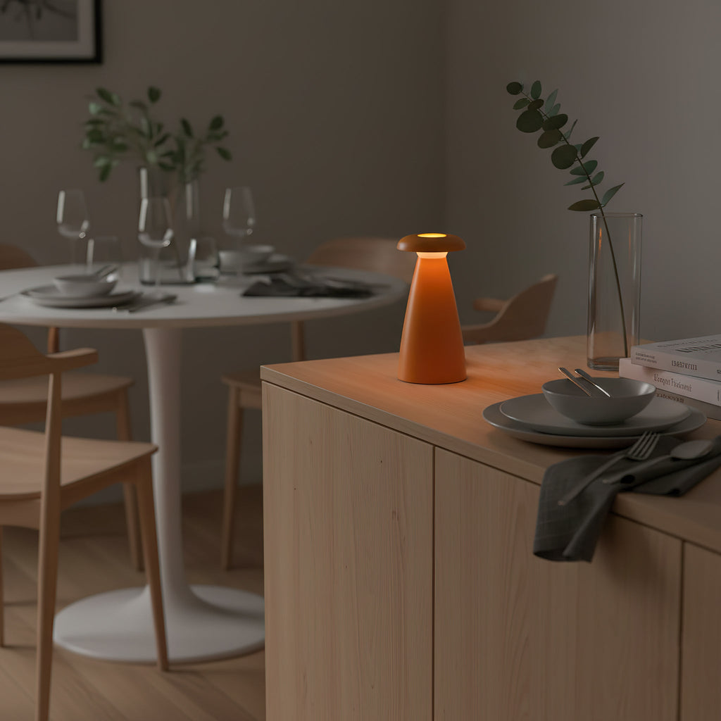 Noko Cordless Ceramic Mushroom Table Lamp