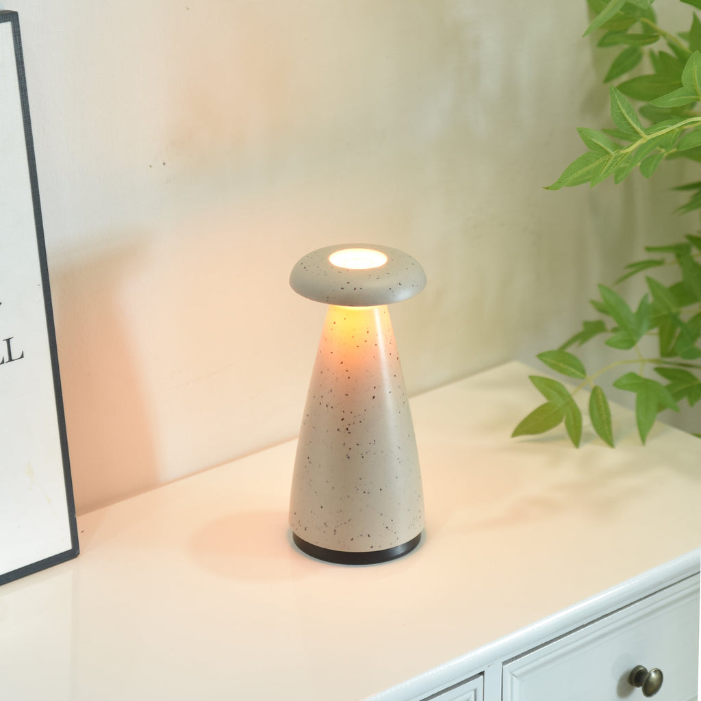 Noko Cordless Ceramic Mushroom Table Lamp