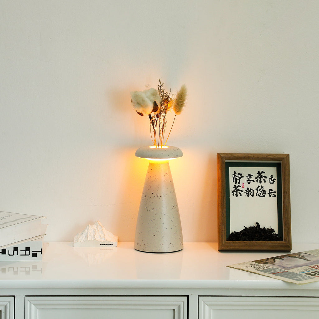 Noko Cordless Ceramic Mushroom Table Lamp