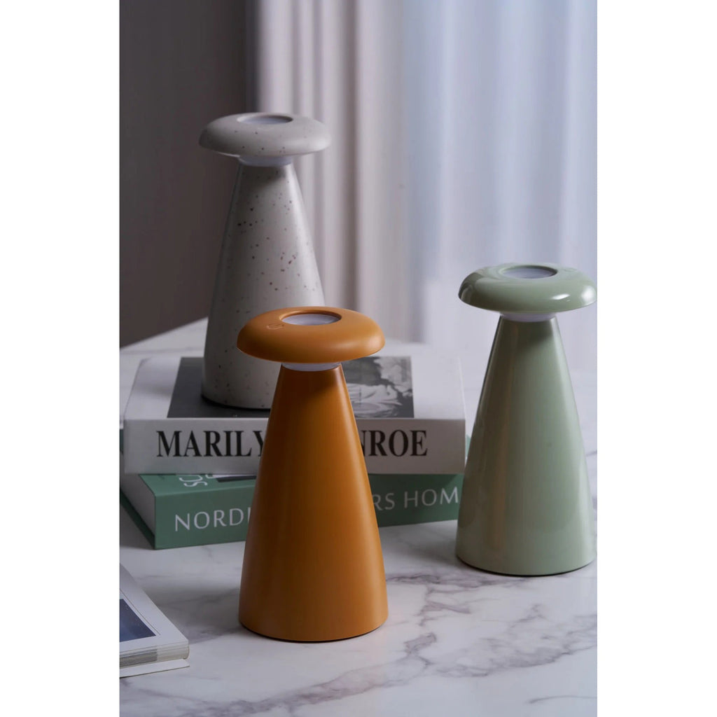 Noko Cordless Ceramic Mushroom Table Lamp