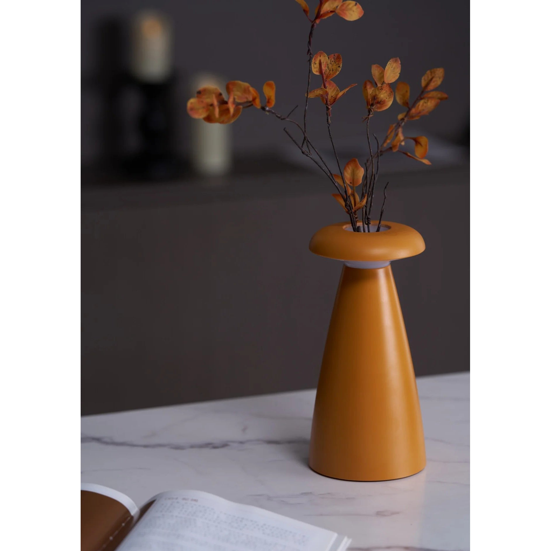 Noko Cordless Ceramic Mushroom Table Lamp